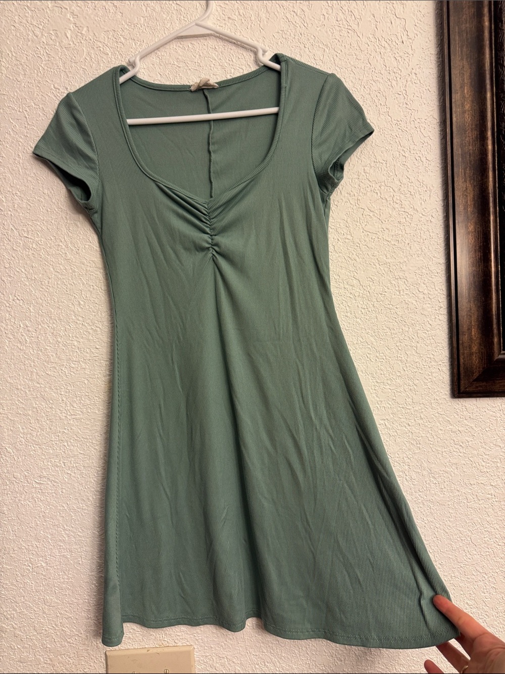 See You Monday Sage Green Short Sleeve Mini Dress